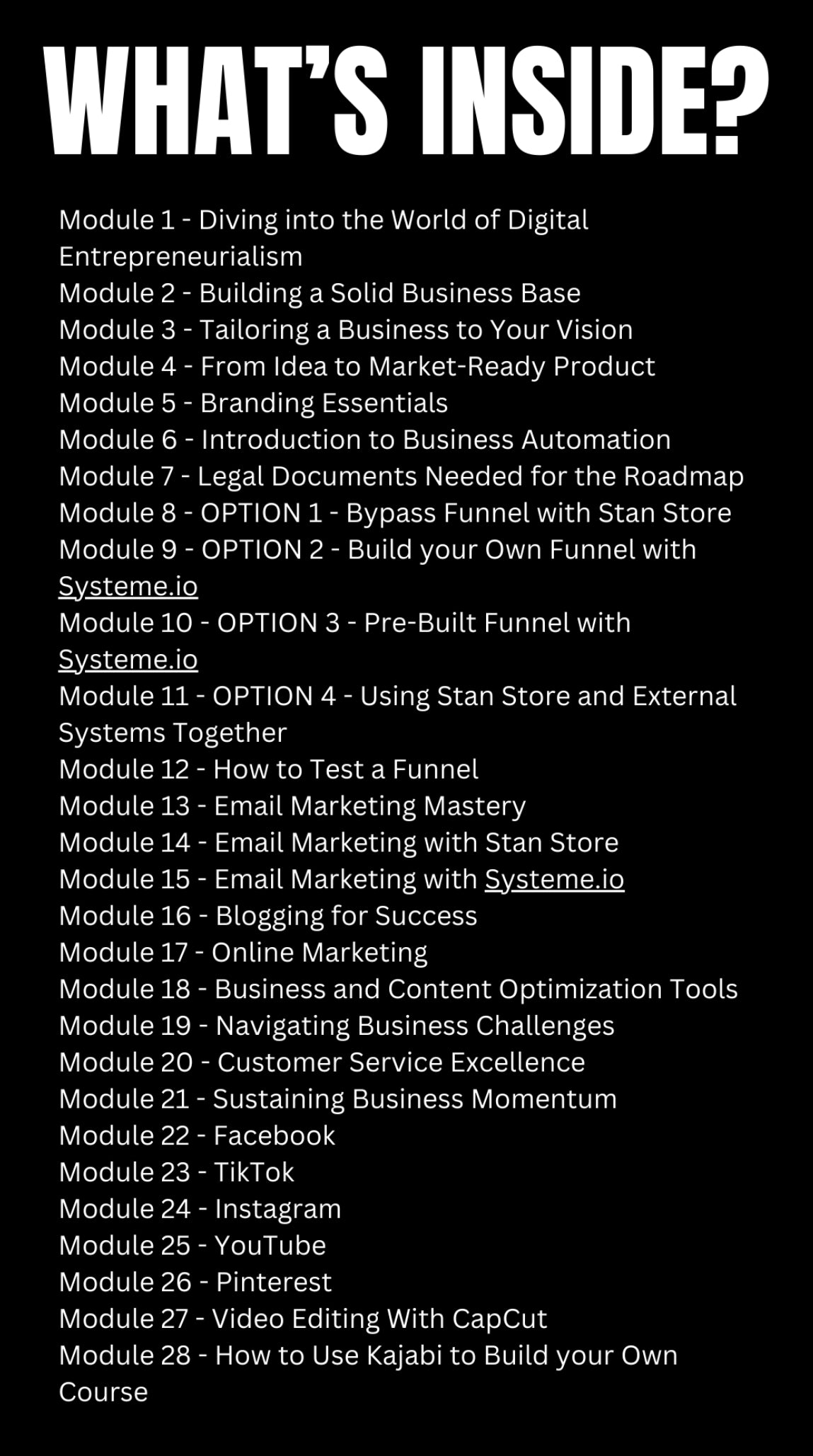 Online Business Course - RoadMap 2.0